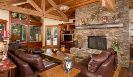 living room with fireplace